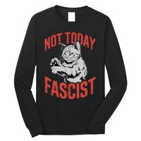 Vintage Not Today Fascist Funny Cat Meme  Long Sleeve Shirt