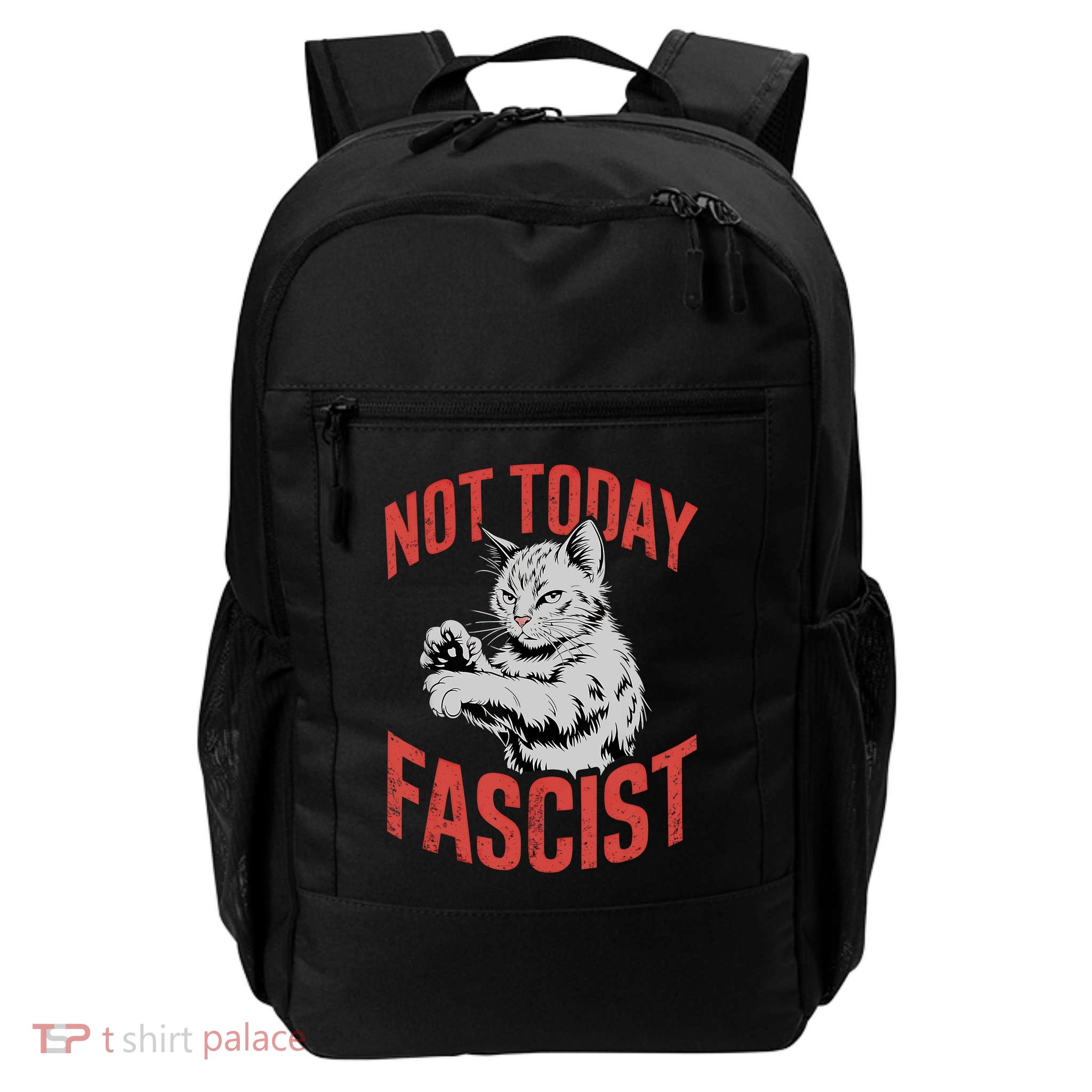 Vintage Not Today Fascist Funny Cat Meme  Backpack