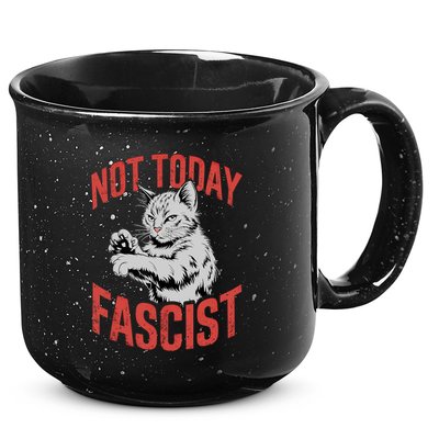Vintage Not Today Fascist Funny Cat Meme  15oz Campfire Ceramic Mug