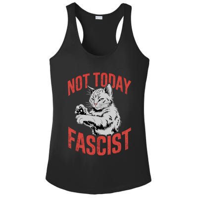 Vintage Not Today Fascist Funny Cat Meme  Ladies PosiCharge Competitor Racerback Tank