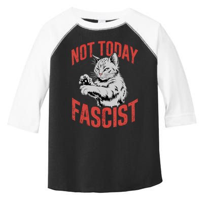 Vintage Not Today Fascist Funny Cat Meme  Toddler Fine Jersey T-Shirt