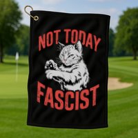 Vintage Not Today Fascist Funny Cat Meme  Golf Towel