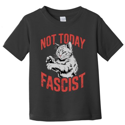 Vintage Not Today Fascist Funny Cat Meme  Toddler T-Shirt