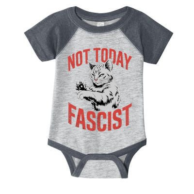 Vintage Not Today Fascist Funny Cat Meme  Infant Baby Jersey Bodysuit