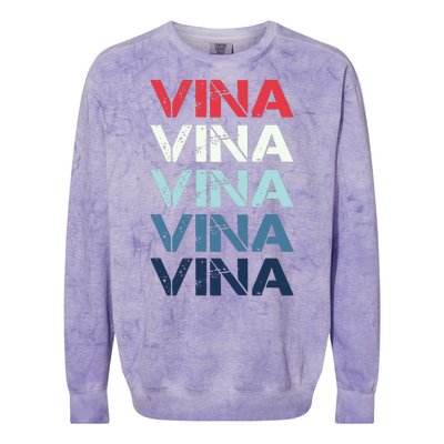 Vina Name T Shirt Vina Classic Vintage Colorblast Crewneck Sweatshirt