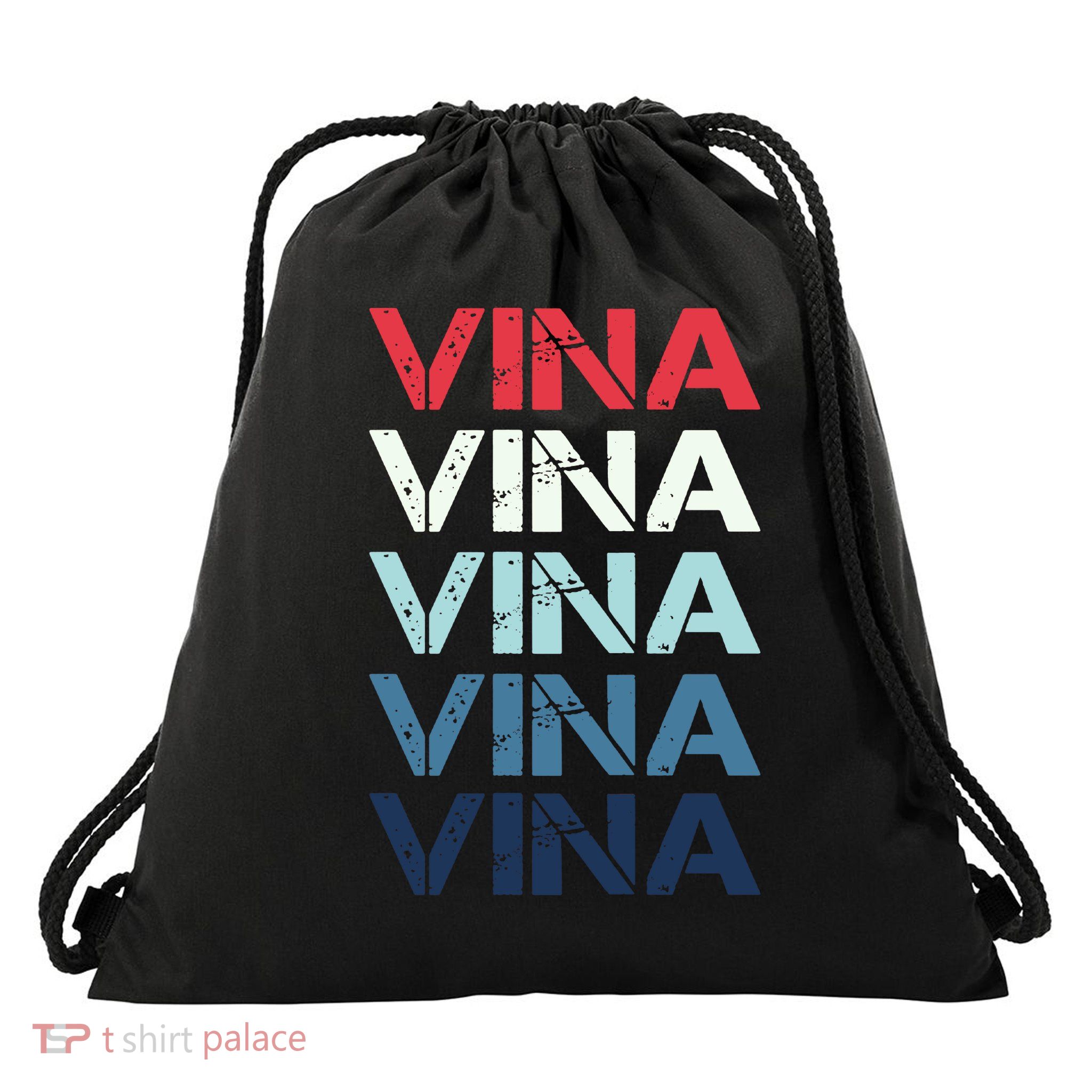 Vina Name T Shirt Vina Classic Vintage Drawstring Bag