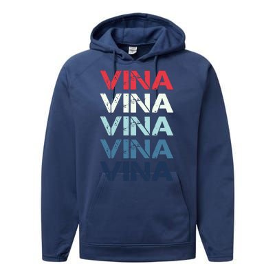 Vina Name T Shirt Vina Classic Vintage Performance Fleece Hoodie