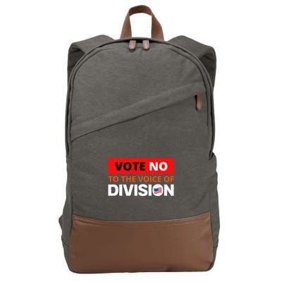Vote No To The Voice Of Division Cotton Canvas Backpack