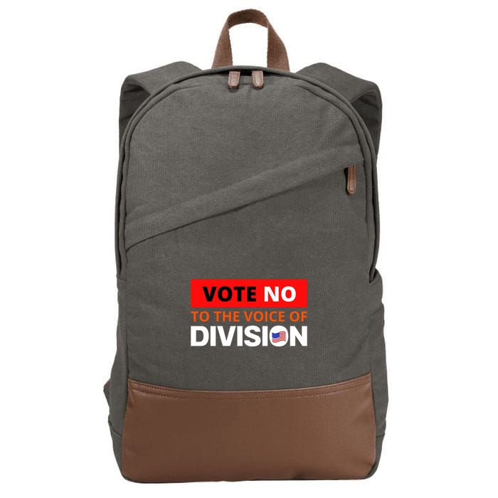 Vote No To The Voice Of Division Cotton Canvas Backpack