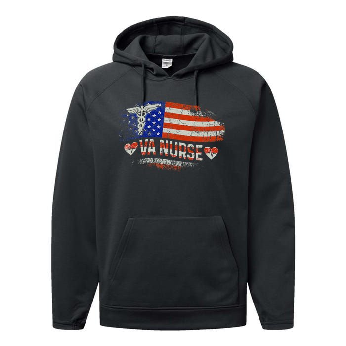 VA Nurse Trauma Nurse Nursing Proud Veterans Affair Nurse Performance Fleece Hoodie