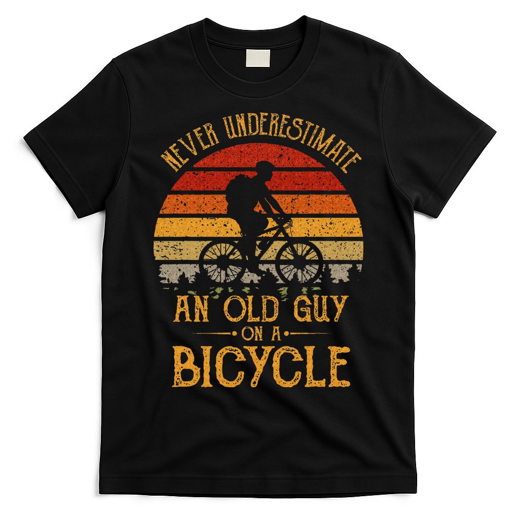 Vintage Never Underestimate An Old Guy On A Bicycle Cycling T-Shirt