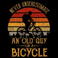 Vintage Never Underestimate An Old Guy On A Bicycle Cycling T-Shirt