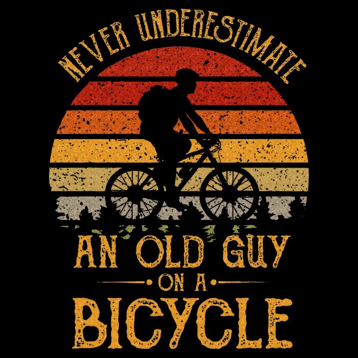 Vintage Never Underestimate An Old Guy On A Bicycle Cycling Button