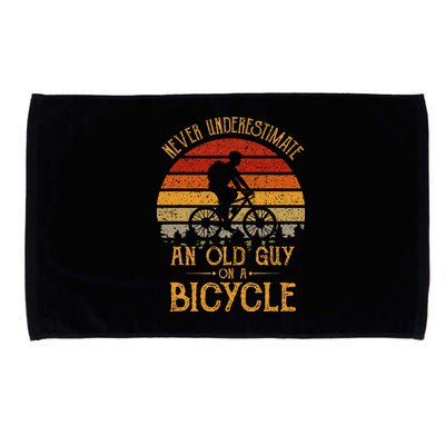 Vintage Never Underestimate An Old Guy On A Bicycle Cycling Microfiber Hand Towel