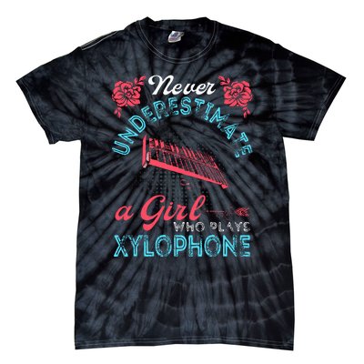 Vintage Never Underestimate Girl Who Plays Xylophone Musical Tie-Dye T-Shirt