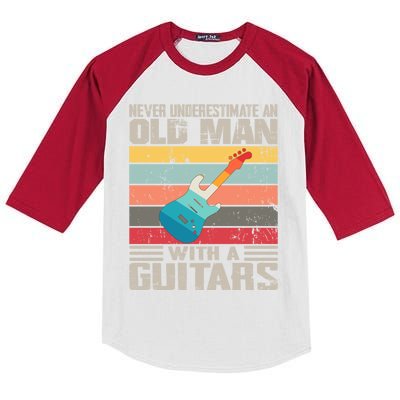 Vintage Never Underestimate An Old With Classic Car Cool Gift Kids Colorblock Raglan Jersey