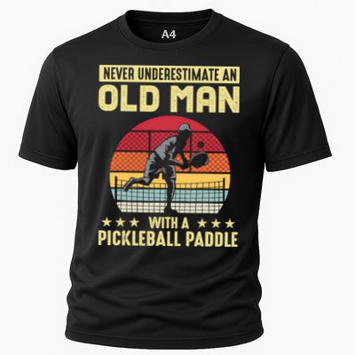 Vintage Never Underestimate An Old Man Pickleball Paddle Performance Shirt
