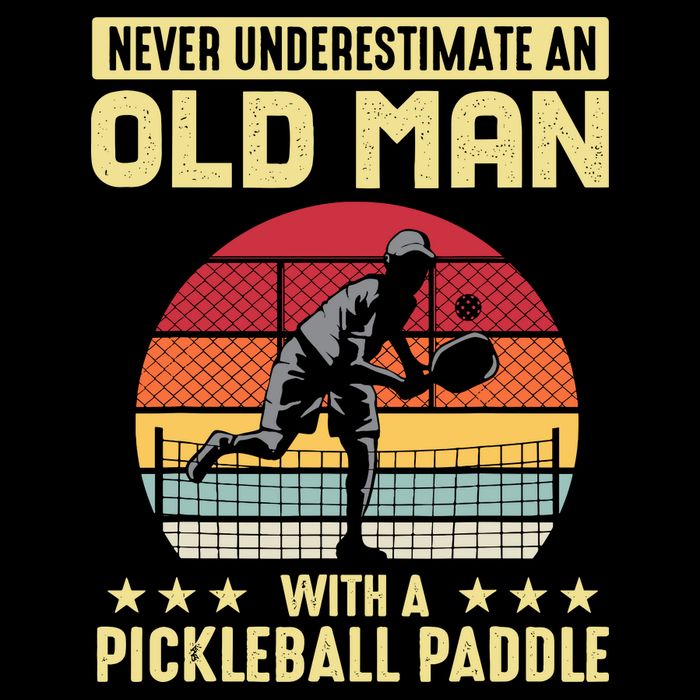 Vintage Never Underestimate An Old Man Pickleball Paddle Bucket Hat