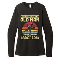 Vintage Never Underestimate An Old Man Pickleball Paddle Womens CVC Long Sleeve Shirt