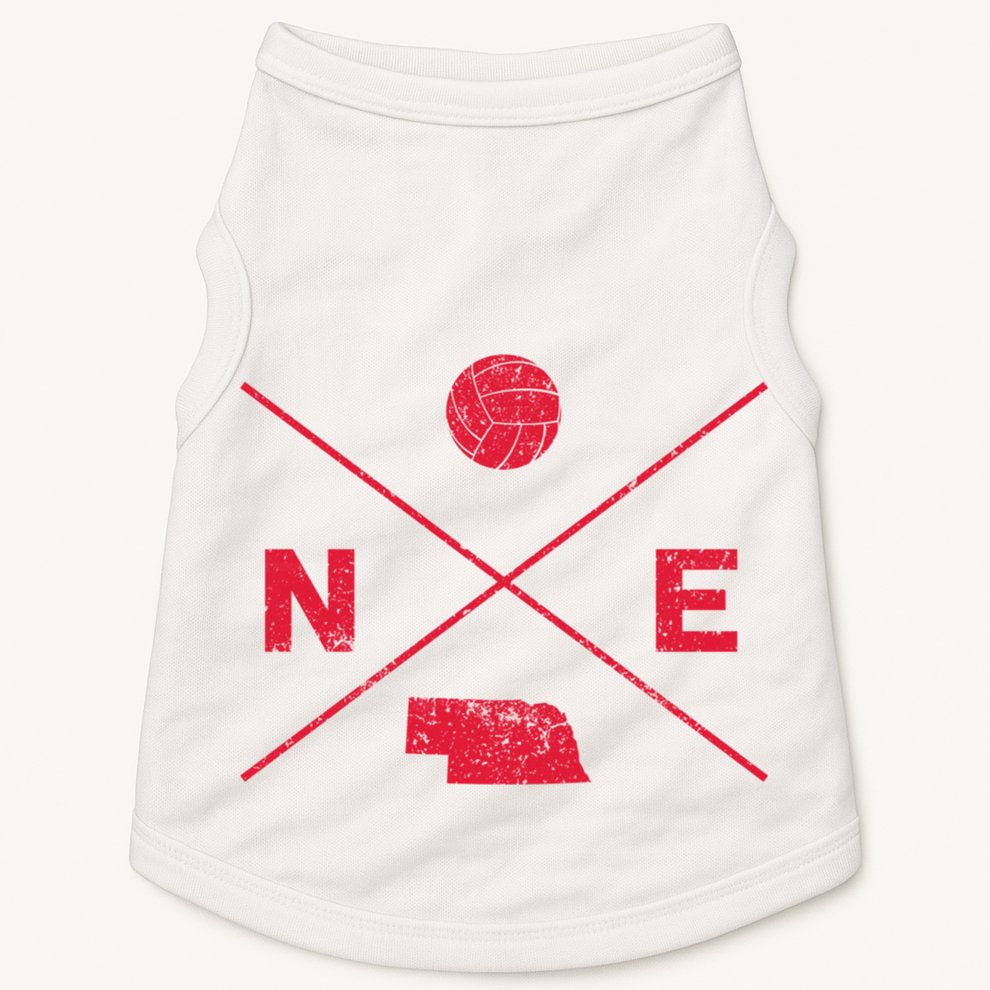 Vintage Nebraska Volleyball Player Coach Distressed Doggie Tank