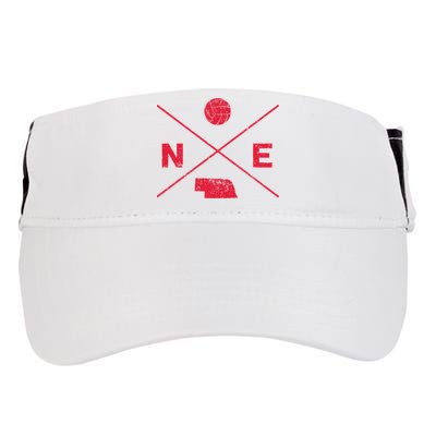 Vintage Nebraska Volleyball Player Coach Distressed Adult Drive Performance Visor