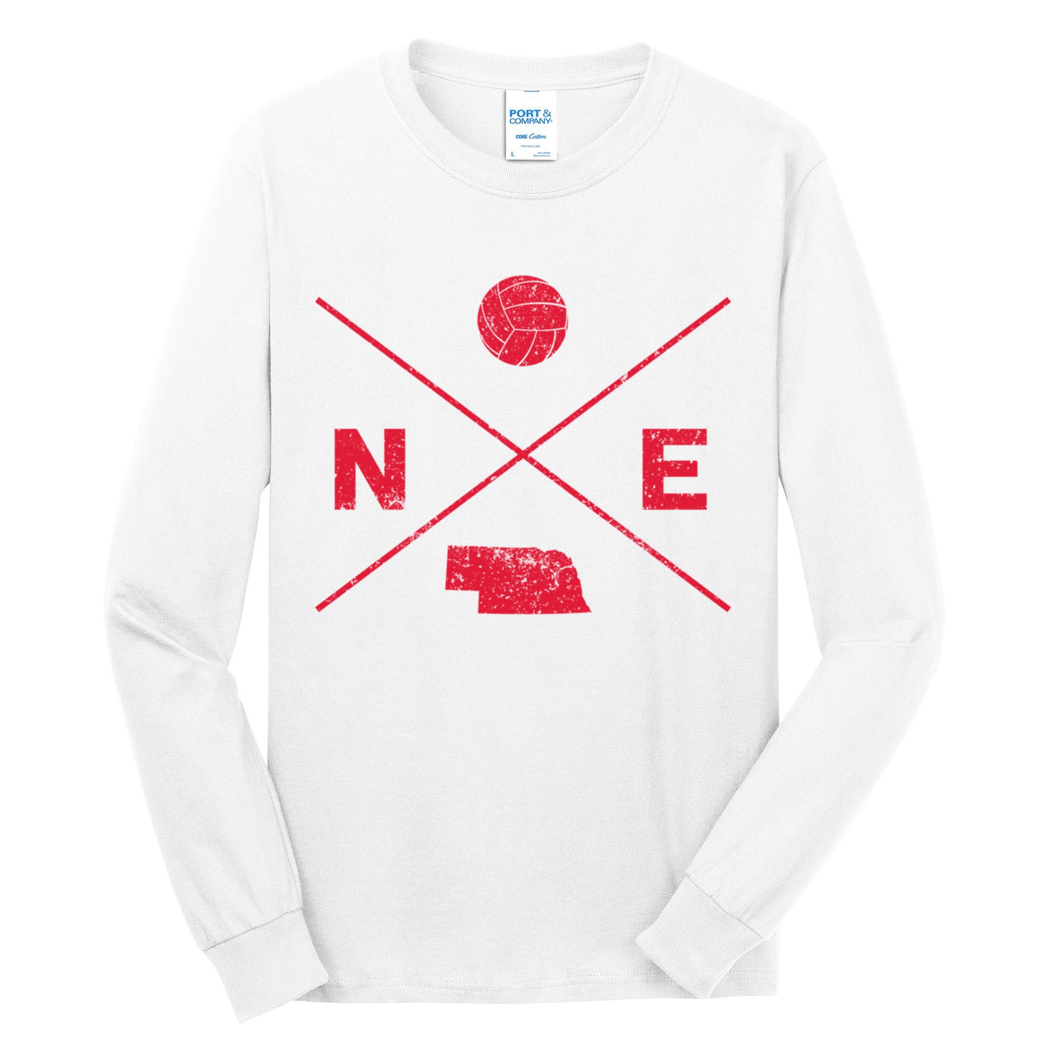 Vintage Nebraska Volleyball Player Coach Distressed Tall Long Sleeve T-Shirt