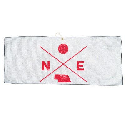Vintage Nebraska Volleyball Player Coach Distressed Large Microfiber Waffle Golf Towel