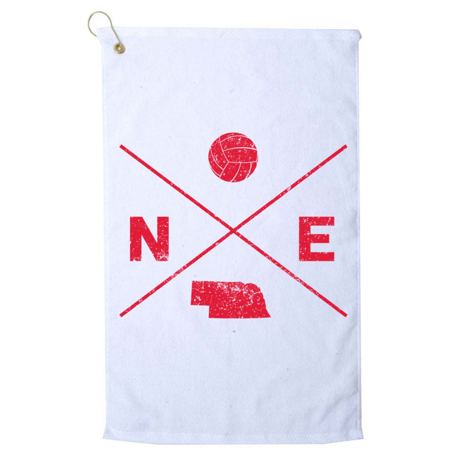 Vintage Nebraska Volleyball Player Coach Distressed Golf Towel