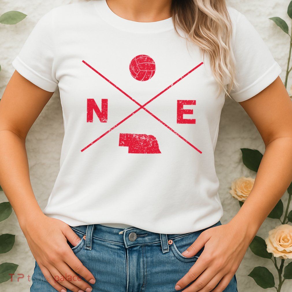 Vintage Nebraska Volleyball Player Coach Distressed Womens T-Shirt