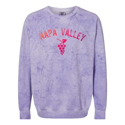 Vintage Napa Valley California Wine Country Meaningful Gift Souvenir Meaningful Colorblast Crewneck Sweatshirt