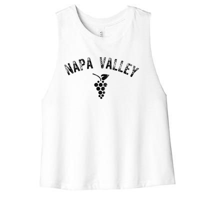 Vintage Napa Valley California Wine Country Meaningful Gift Souvenir Meaningful Women's Racerback Cropped Tank