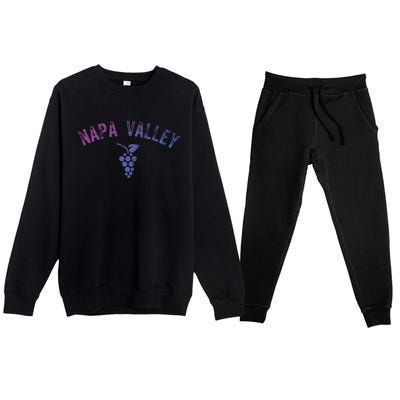 Vintage Napa Valley California Wine Country Gift Souvenir Gift Premium Crewneck Sweatsuit Set