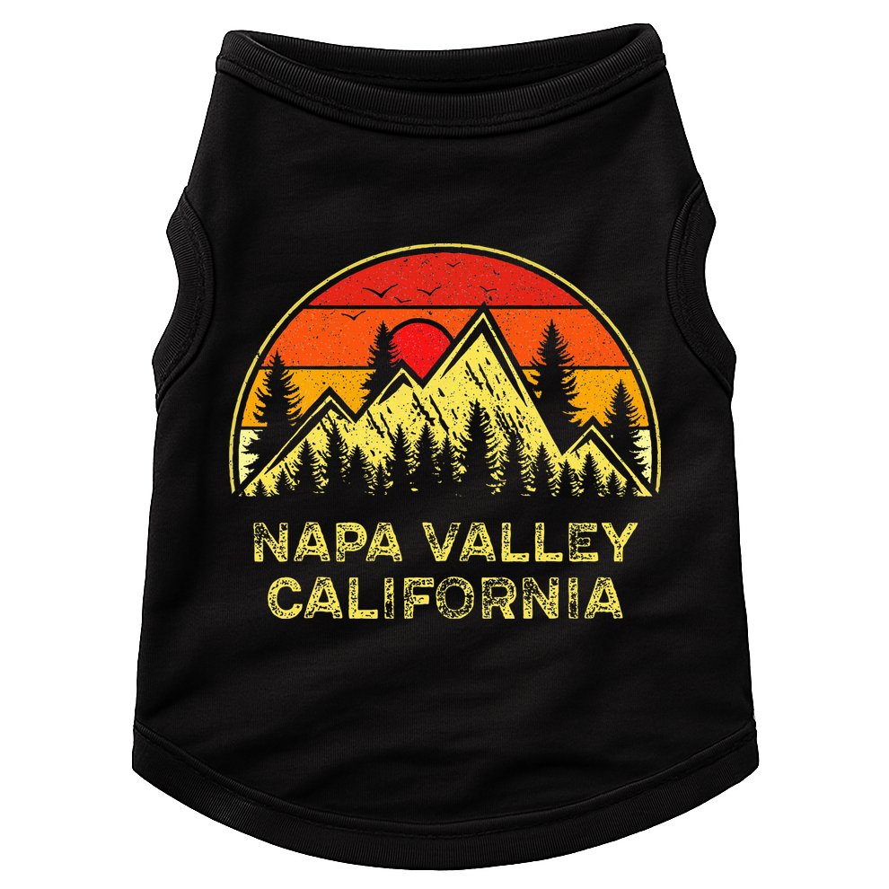 Vintage Napa Valley California Ca Mountains Hiking Souvenir Doggie Tank
