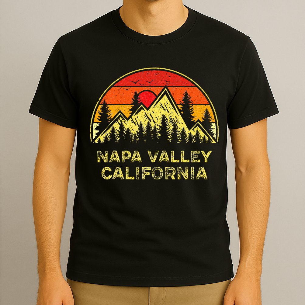 Vintage Napa Valley California Ca Mountains Hiking Souvenir T-Shirt