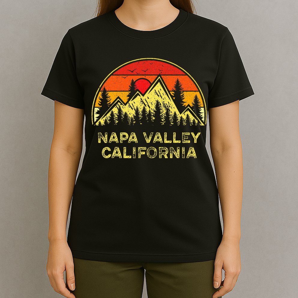 Vintage Napa Valley California Ca Mountains Hiking Souvenir T-Shirt