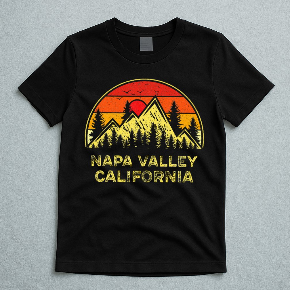 Vintage Napa Valley California Ca Mountains Hiking Souvenir T-Shirt