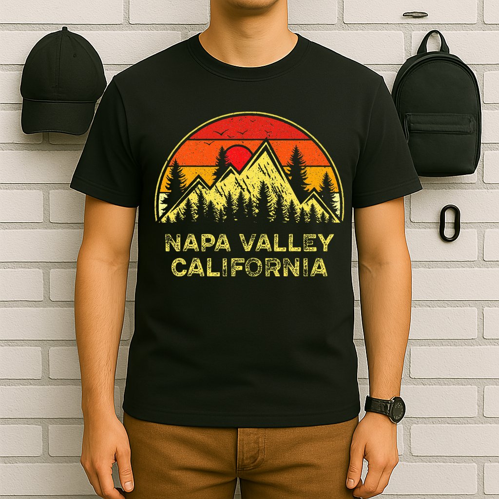 Vintage Napa Valley California Ca Mountains Hiking Souvenir T-Shirt