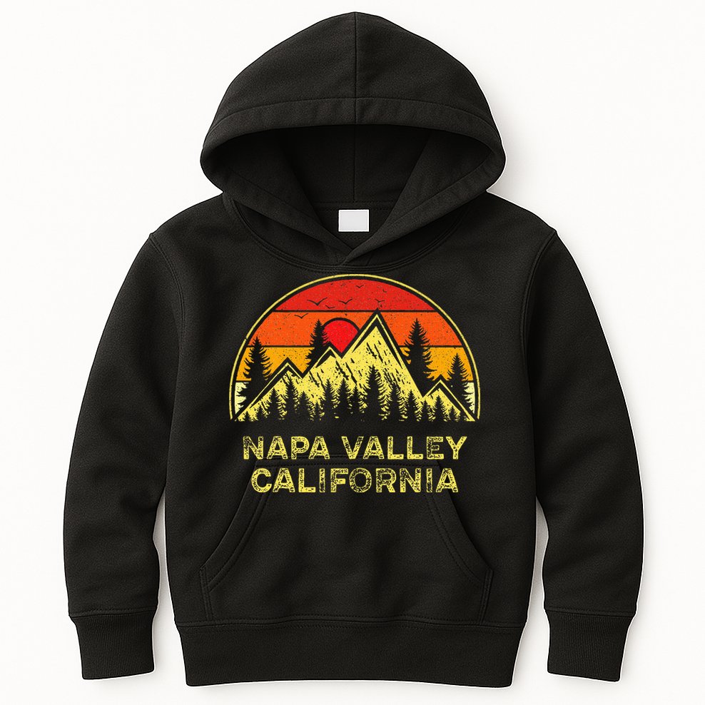 Vintage Napa Valley California Ca Mountains Hiking Souvenir Kids Hoodie
