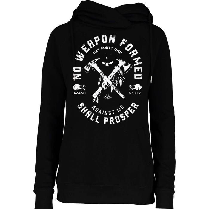 Vintage No Weapon Formed Against Me Shall Prosper Christian Womens Funnel Neck Pullover Hood