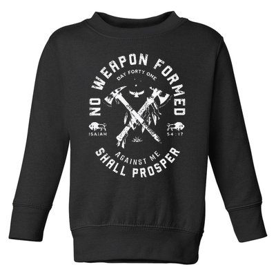 Vintage No Weapon Formed Against Me Shall Prosper Christian Toddler Sweatshirt