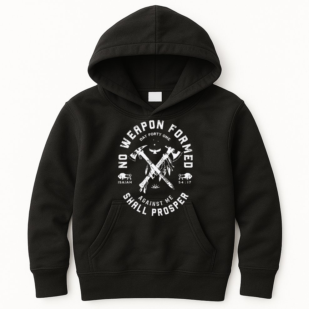 Vintage No Weapon Formed Against Me Shall Prosper Christian Kids Hoodie