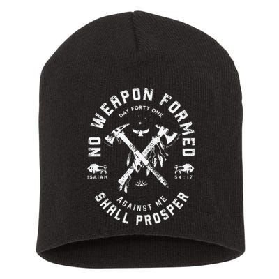 Vintage No Weapon Formed Against Me Shall Prosper Christian Short Acrylic Beanie