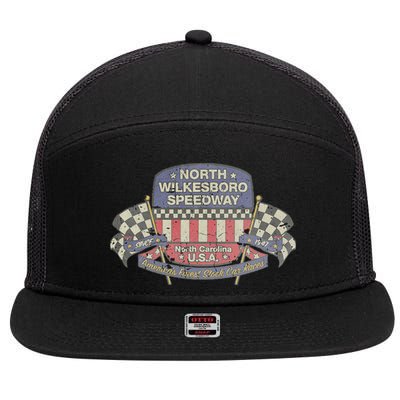 Vintage North Wilkesboro Speedway USA 1947 Car Racing Gift 7 Panel Mesh Trucker Snapback Hat