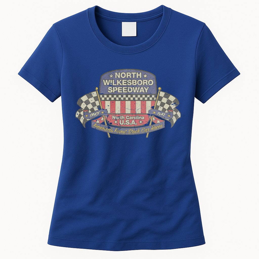 Vintage North Wilkesboro Speedway USA 1947 Car Racing Gift Womens T-Shirt