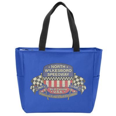 Vintage North Wilkesboro Speedway USA 1947 Car Racing Gift Zip Tote Bag