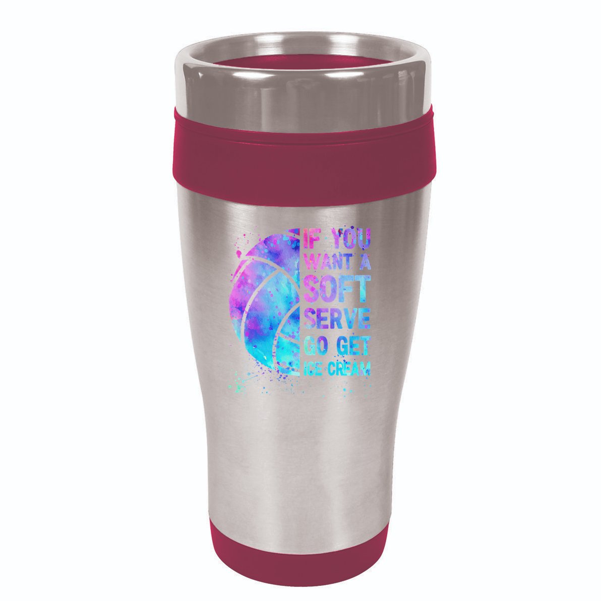 Volleyball N Women If You Want A Soft Serve 16oz Travel Tumbler