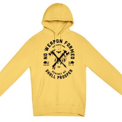 Vintage No Weapon Formed Against Me Shall Prosper Christian Premium Pullover Hoodie