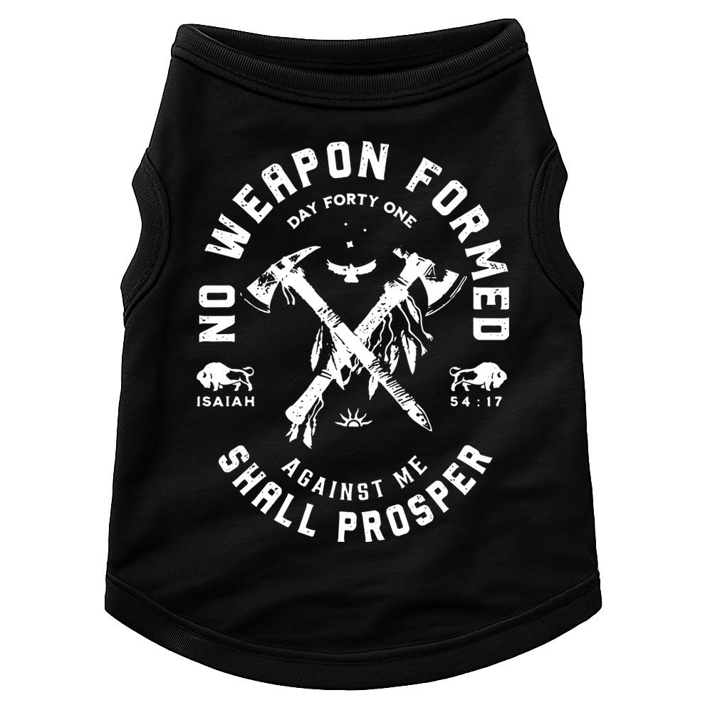 Vintage No Weapon Formed Against Me Shall Prosper Christian Doggie Tank