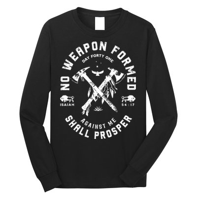 Vintage No Weapon Formed Against Me Shall Prosper Christian Long Sleeve Shirt