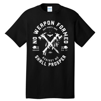 Vintage No Weapon Formed Against Me Shall Prosper Christian Tall T-Shirt